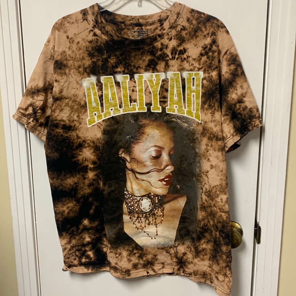 Aaliyah brown tie dye large shirt